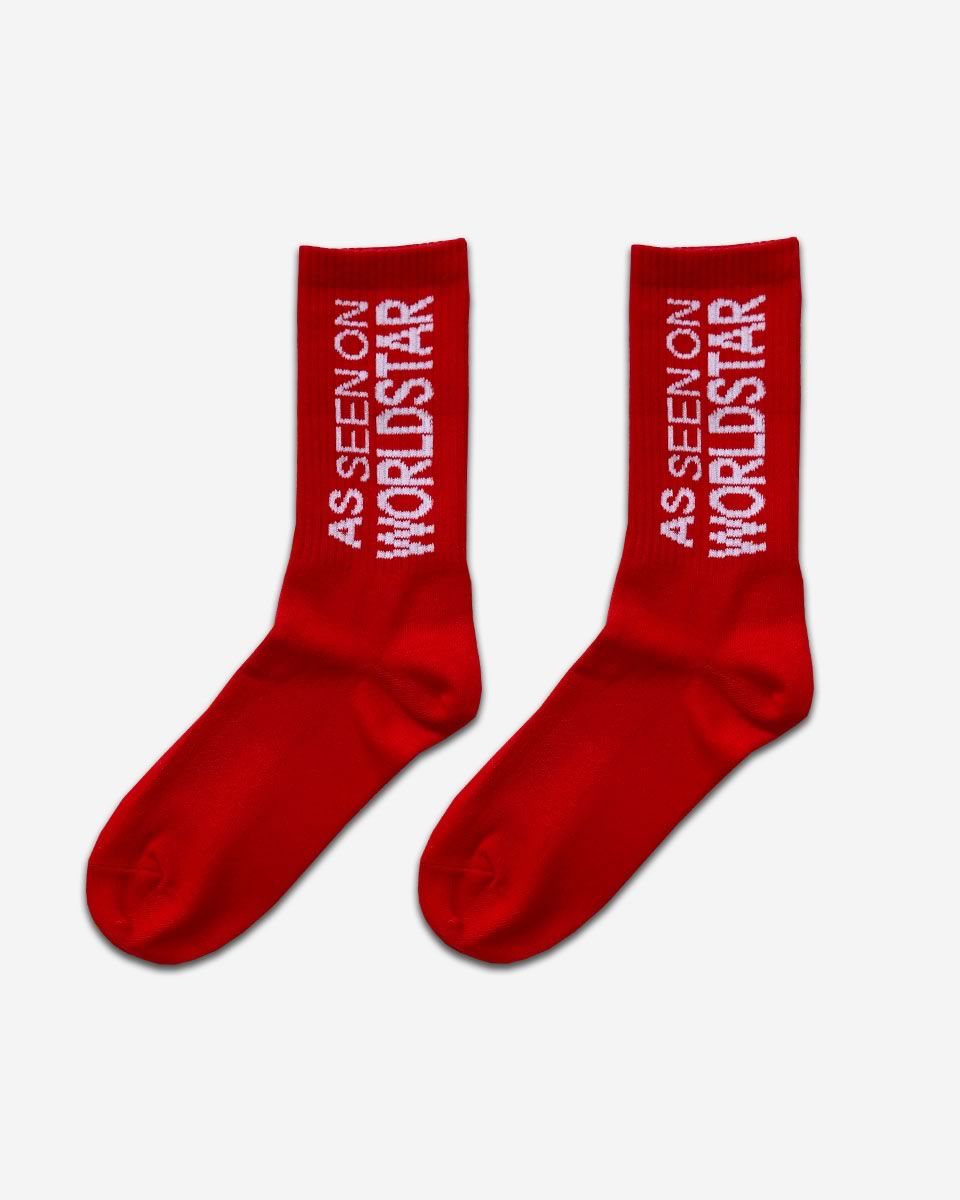 As Seen On WorldStar Socks - Red