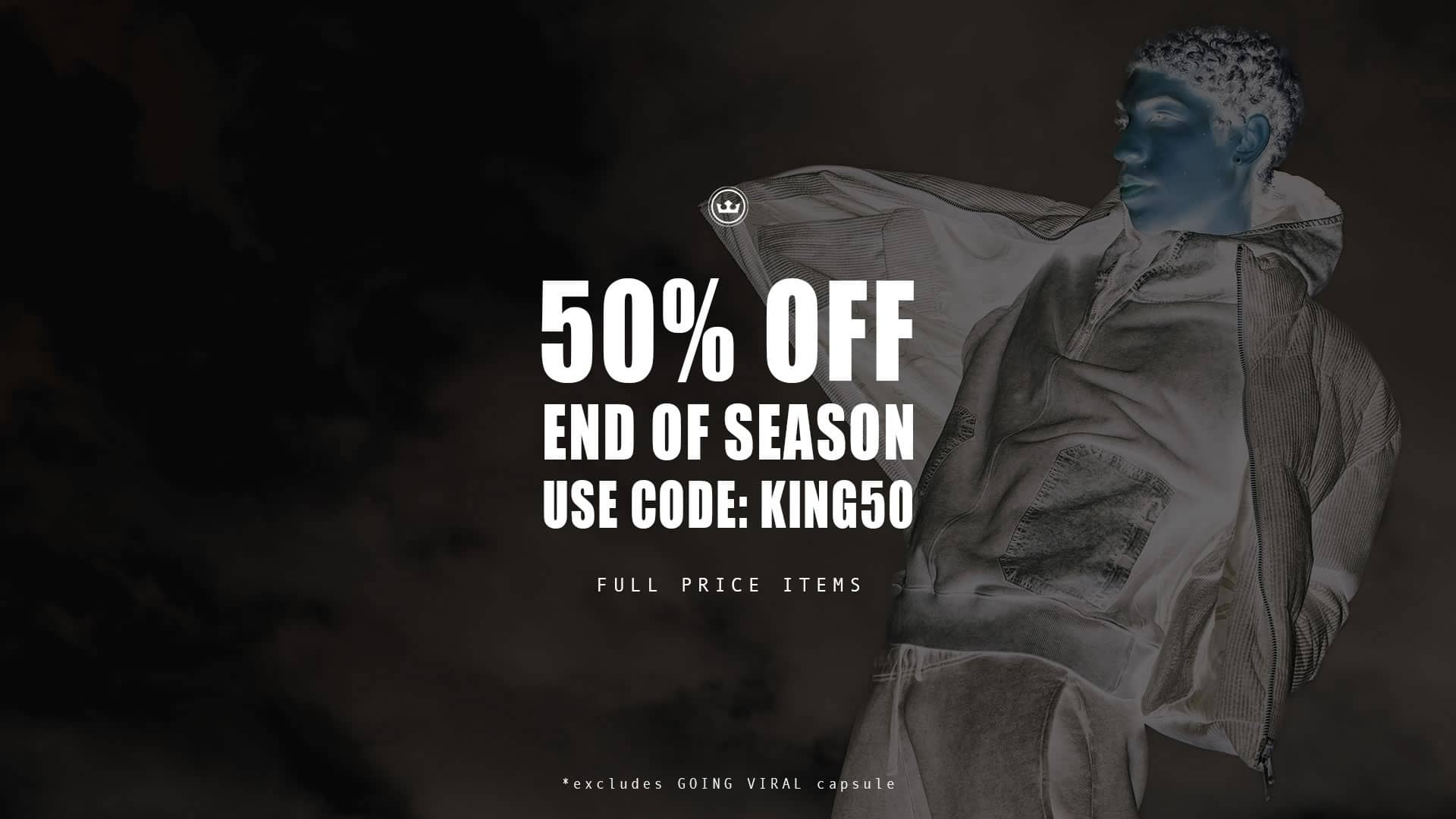 KING Apparel > 50% Off > End Of Season