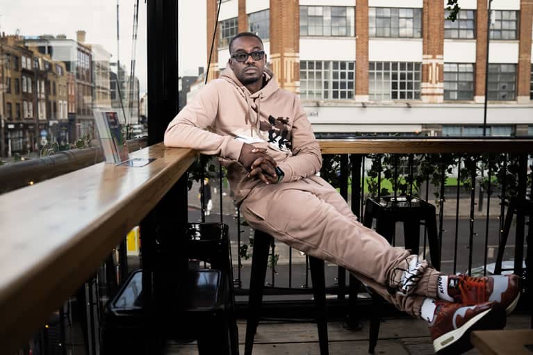 King of Trainers wears King Apparel Explorer tracksuit in almond