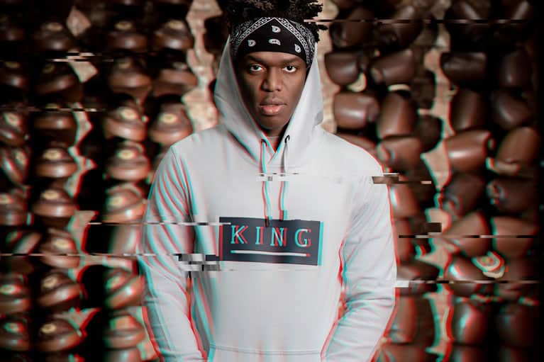 KSI wears hoodie from King Apparel Spring / Summer 2018 collection