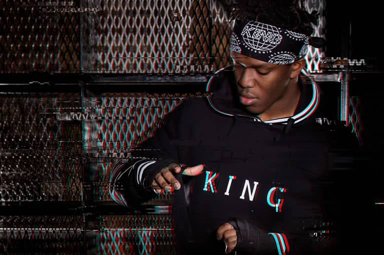 KSI wears hoodie from King Apparel Spring / Summer 2018 collection
