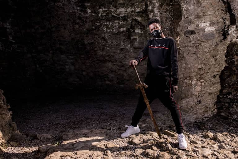 Fire Chulo wears tracksuit from King Apparel Autumn / Winter 2018 collection