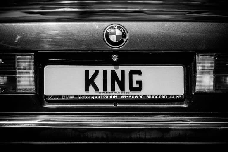 BMW with a KING number plate