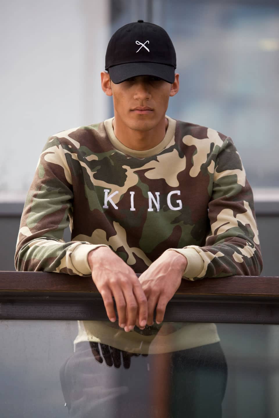 Model wears King Apparel Spring / Summer 2017 collection