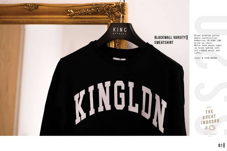 King Apparel Blackwall Varsity sweatshirt in black