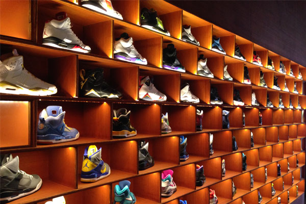 Probably one of the cleanest sneaker displays right now. On Point